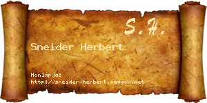 Sneider Herbert névjegykártya